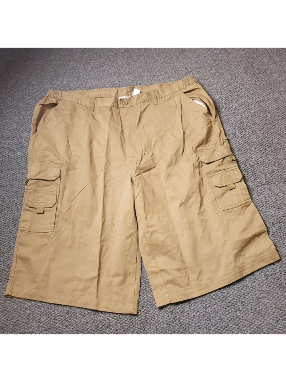 KingSize Cargo Shorts Mens 48 Big Tall Khaki Elastic LL Chino y2K Beige